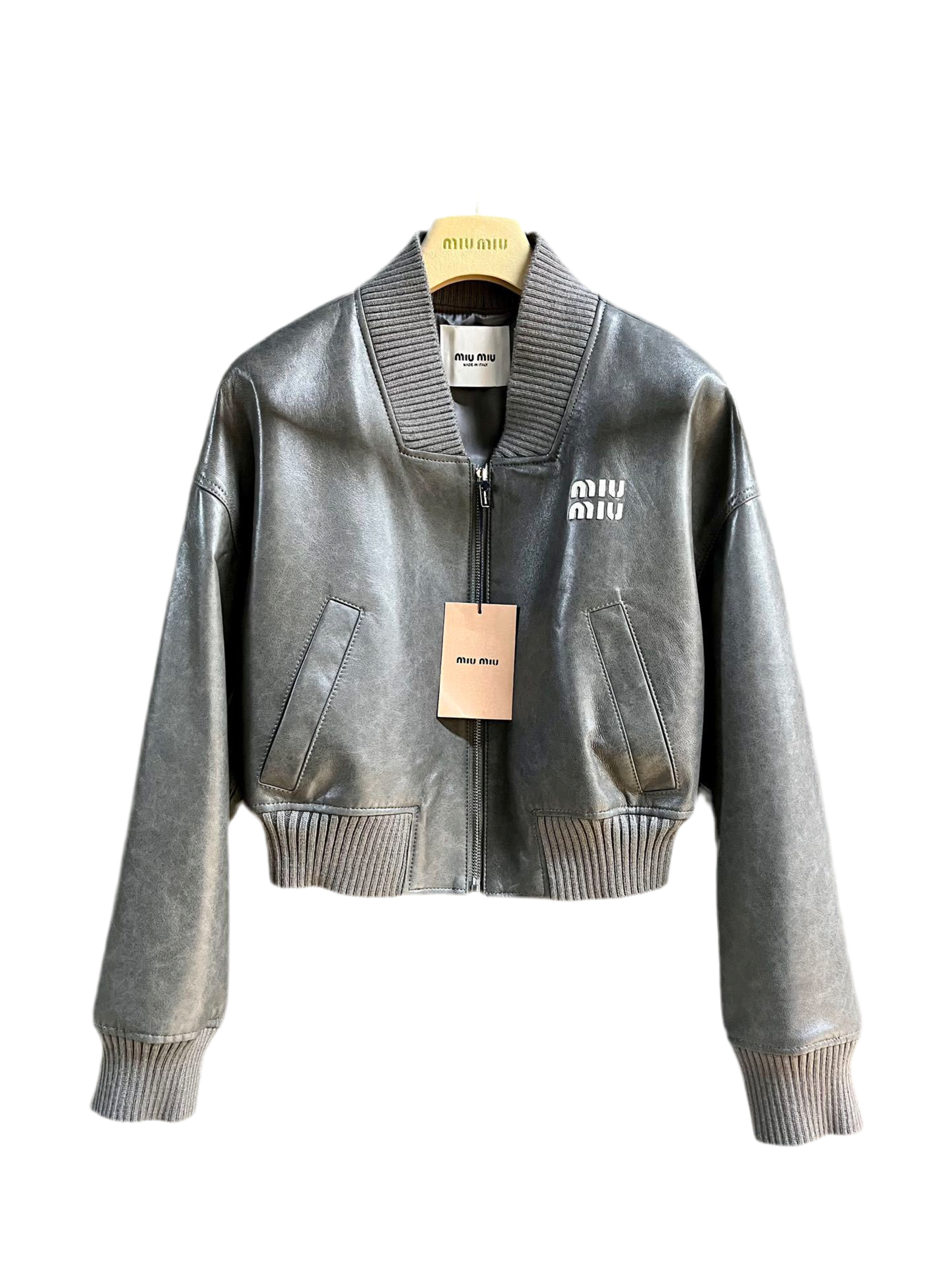 Miu Cropped Biker Jacket