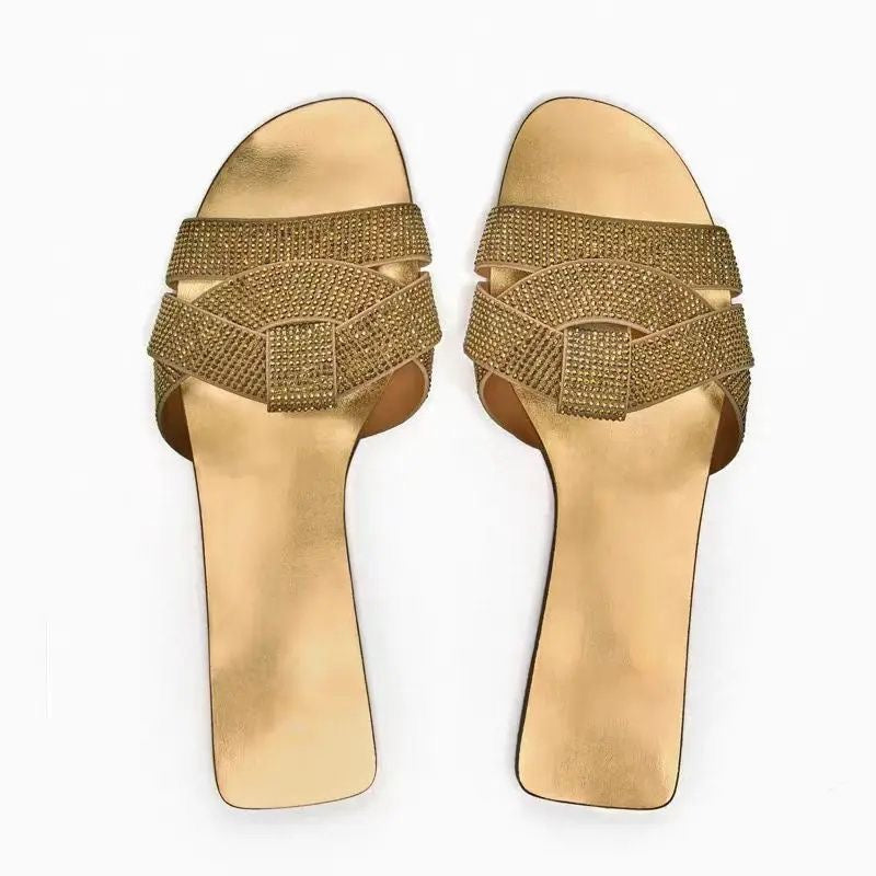 Zara Rhinestone Slides