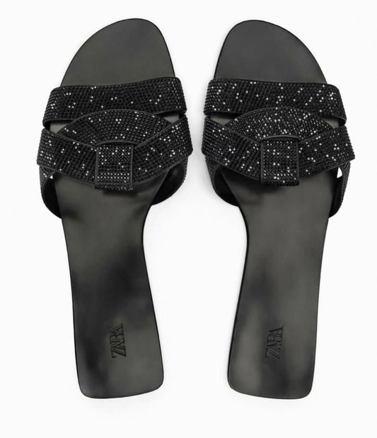 Zara Rhinestone Slides