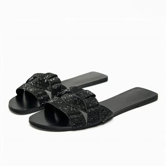 Zara Rhinestone Slides