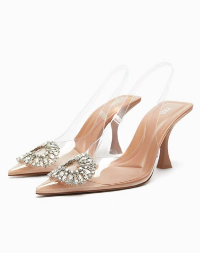 Zara Embellished Vinyl Heels – pinkmanor - Main Image