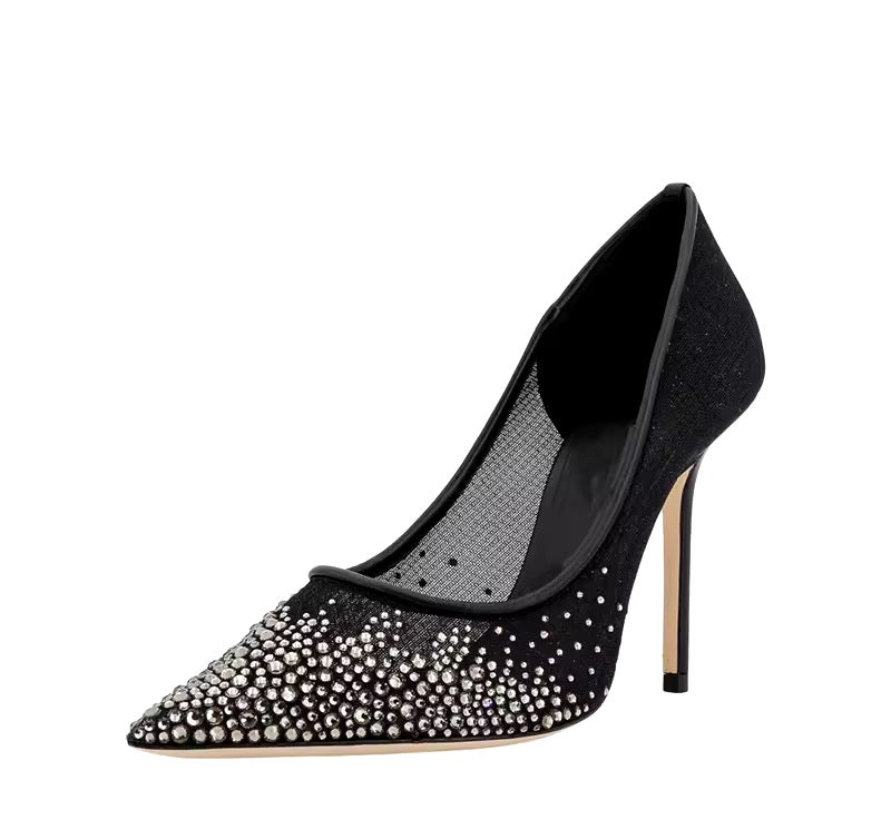 Mesh embellished Pumps