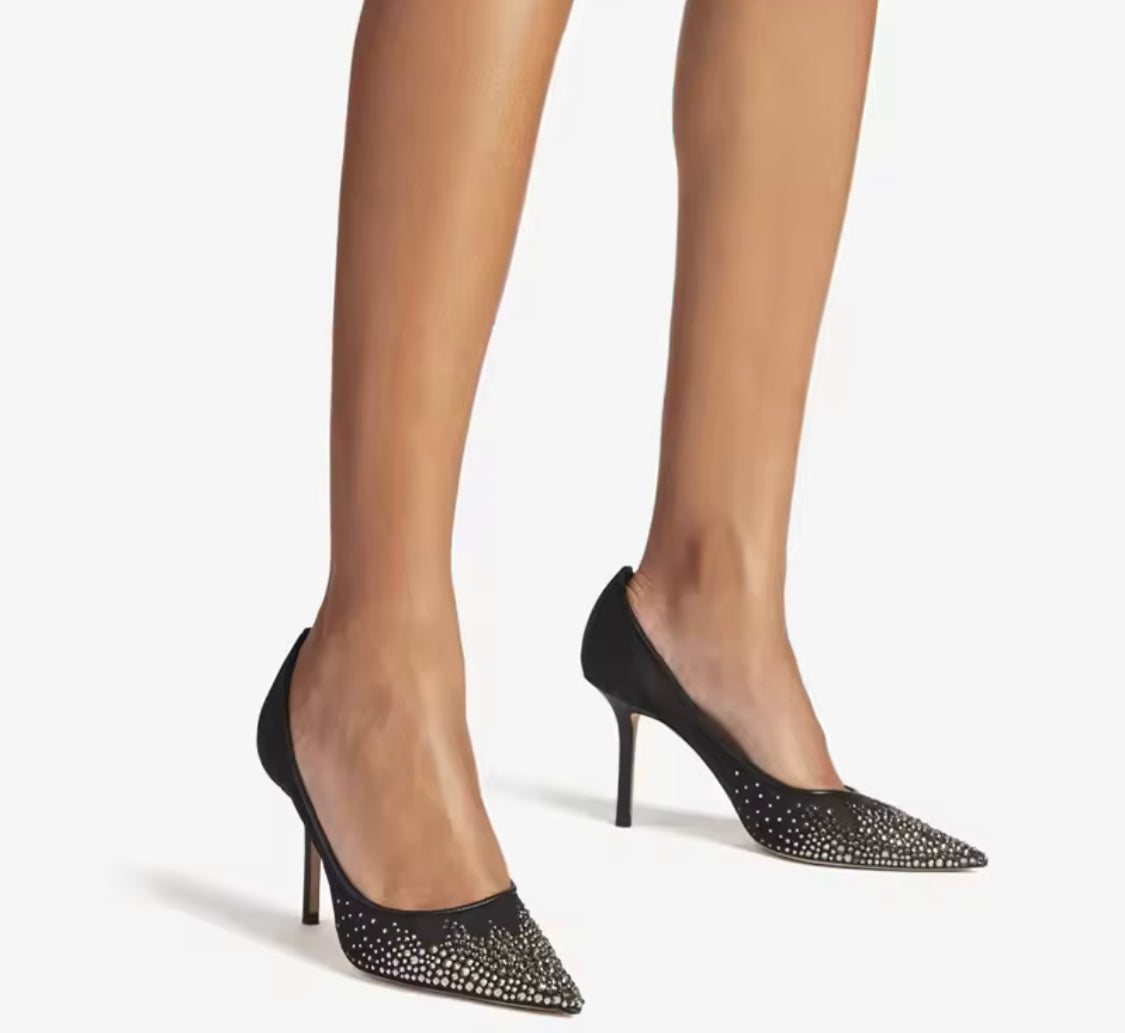 Mesh embellished Pumps