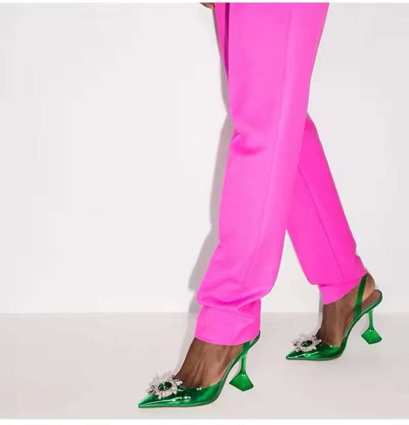 Vinyl cinderella pumps