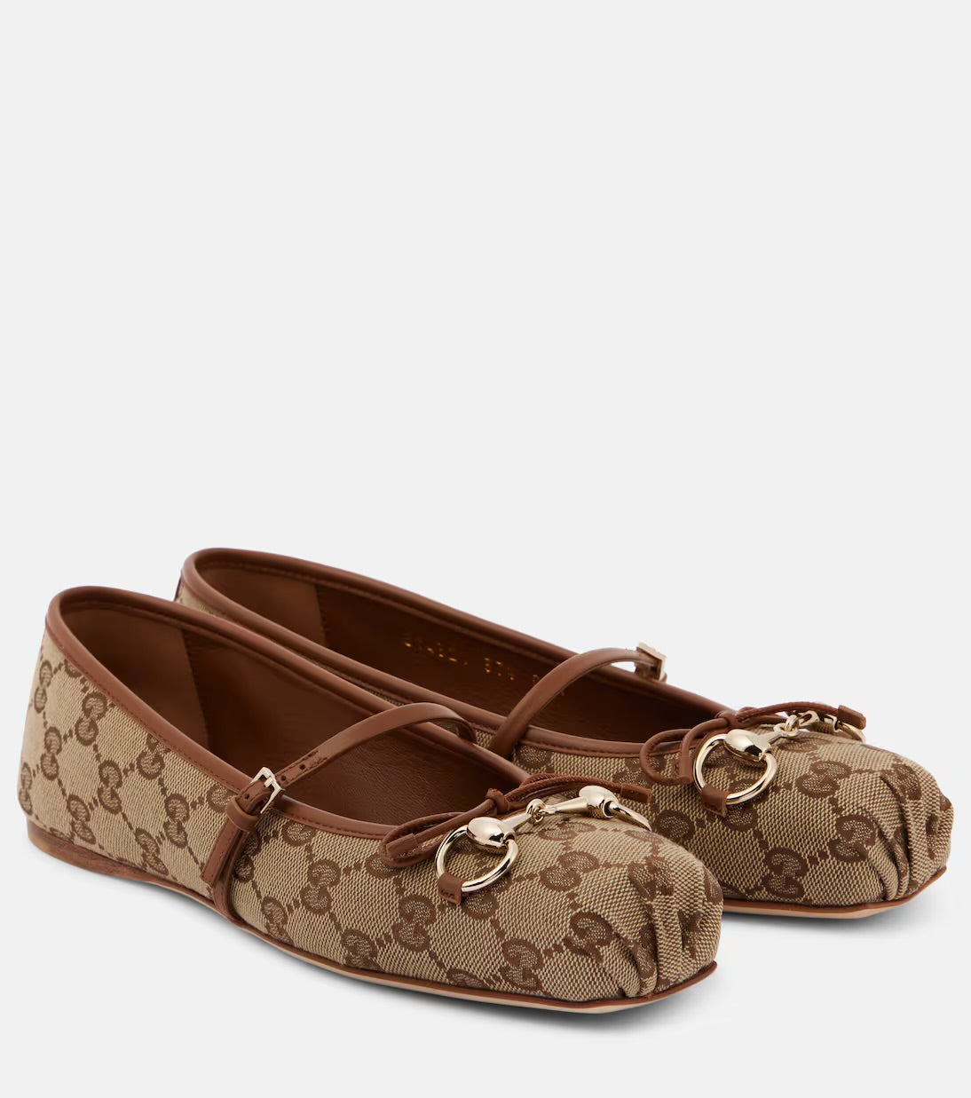 Gucci Horsebit Canvas Ballet