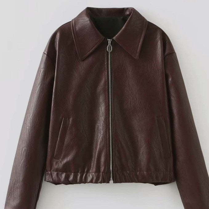 Cropped Leather Jacket
