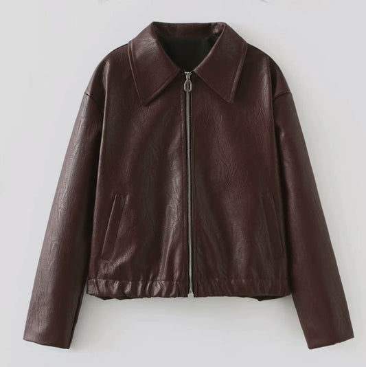 Cropped Leather Jacket