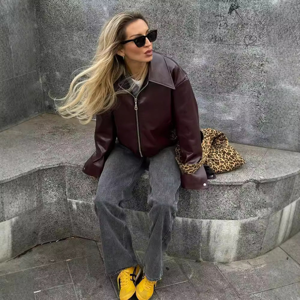 Cropped Leather Jacket