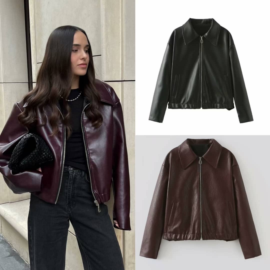 Cropped Leather Jacket