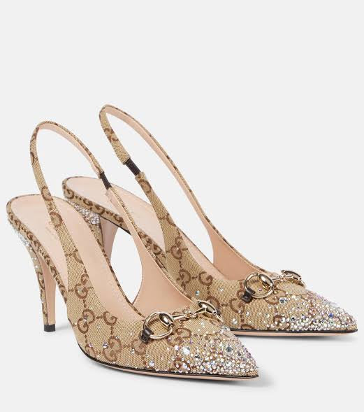 Horsebit GG Crystal heels